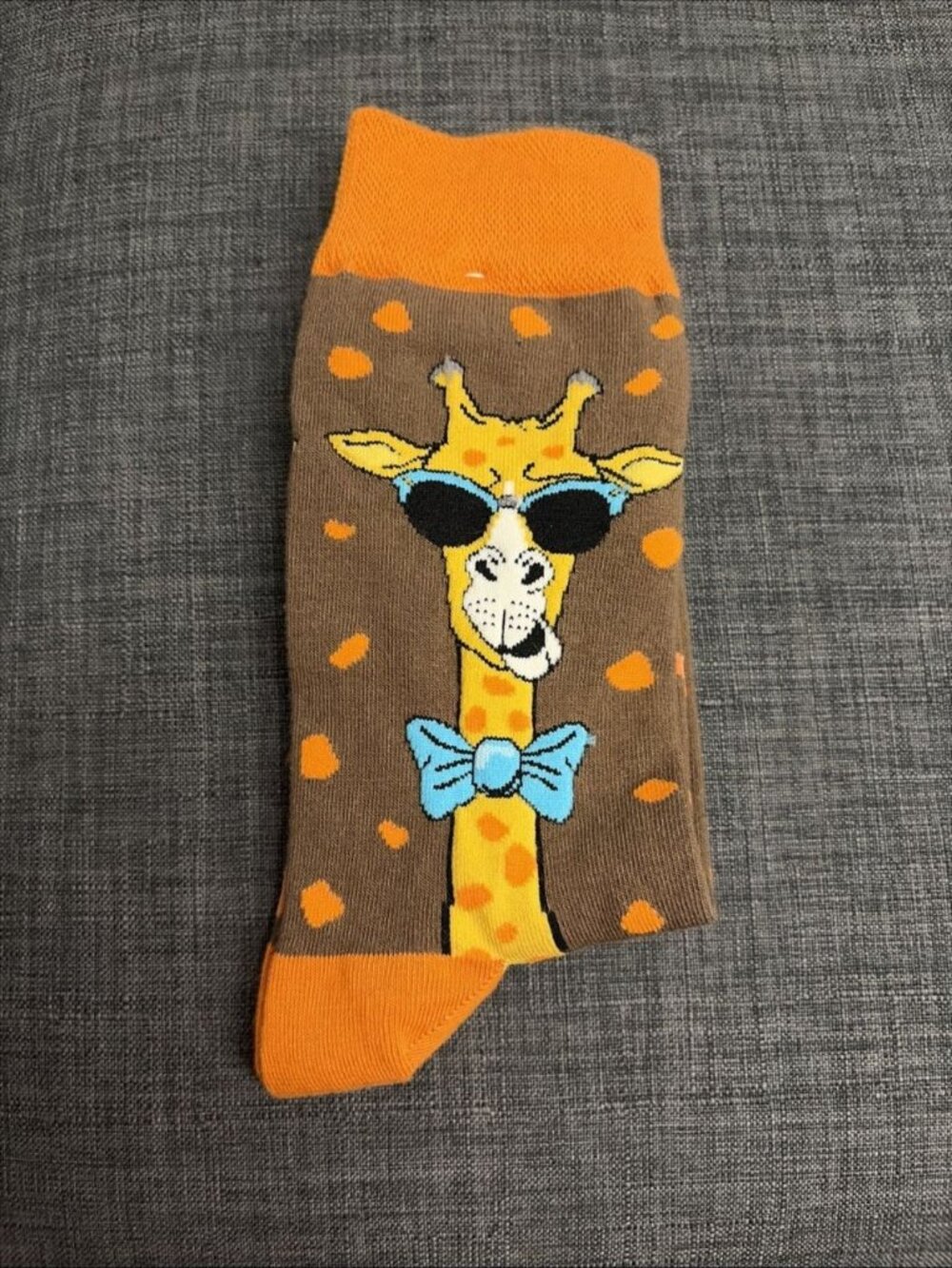 Unisex Giraffe Sunglasses Novelty Crew Socks Orange Brown Spots One Size Gift
